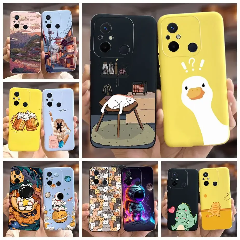 Pour Xiaomi Redmi 12C étui élégant dessin animé couverture souple Silicone coque de téléphone pour Xiaomi Redmi 12C 12 C Redmi12C Fundas 6.71 ''pare-chocs