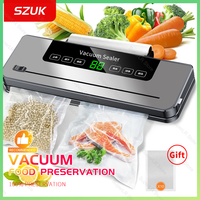 Food Vacuum Sealer Machine Kitchen Electric Food Sealing Machine Built-in Cutter Dry Wet Food Vacuum Packaging Machine with UV