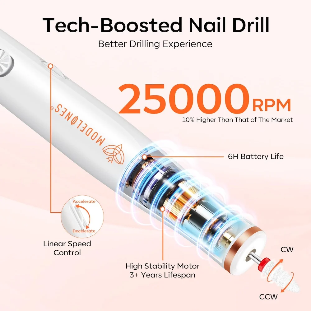 Bezprzewodowy zestaw elektrycznych frezarek do paznokci Modelones