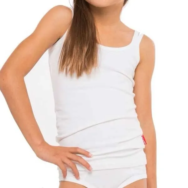 Kids Solid Color Camisole Tank Top Girls School Cotton Comfortable Vest Children Soft Undershirt Protection Underwear photo review