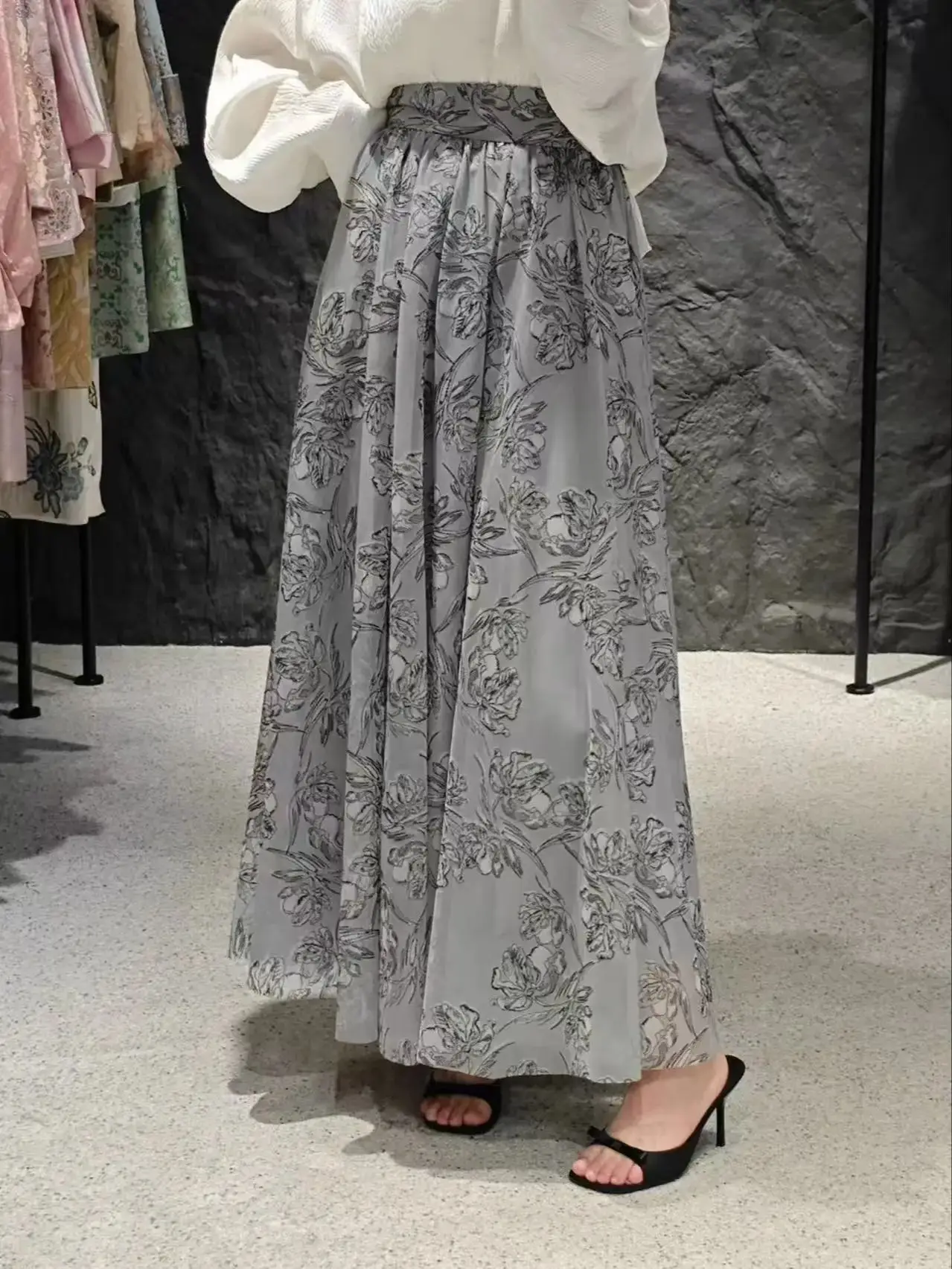 Jupe longue imprimée bohème élégante d'été