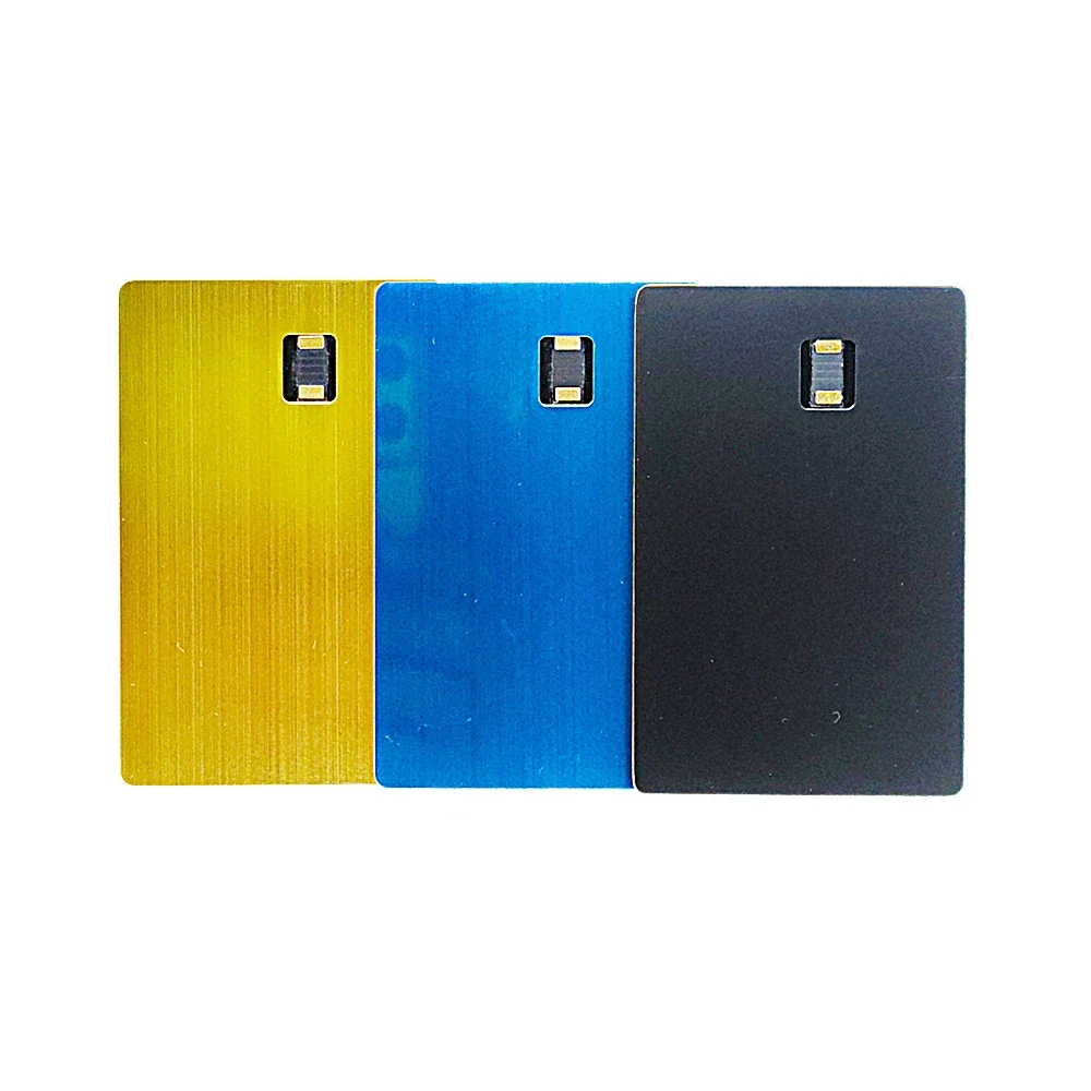 Cartão de metal nfc de interface dupla 4442 slot para cartão de chip tira hico e barra de assinatura