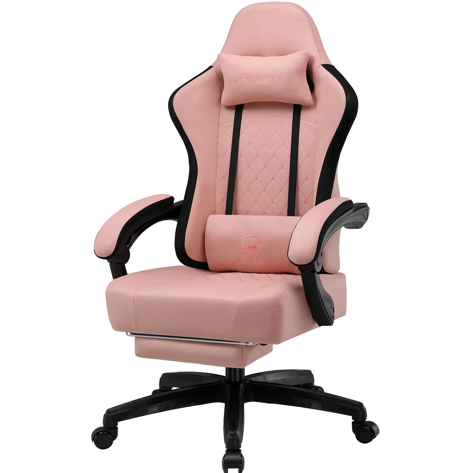 GTPLAYER Gaming Chair Ergonomischer Gaming Sessel Schreibtischstuhl mit Stoffoberfläche, Federsitzkissen, Verbindungsarmlehnen