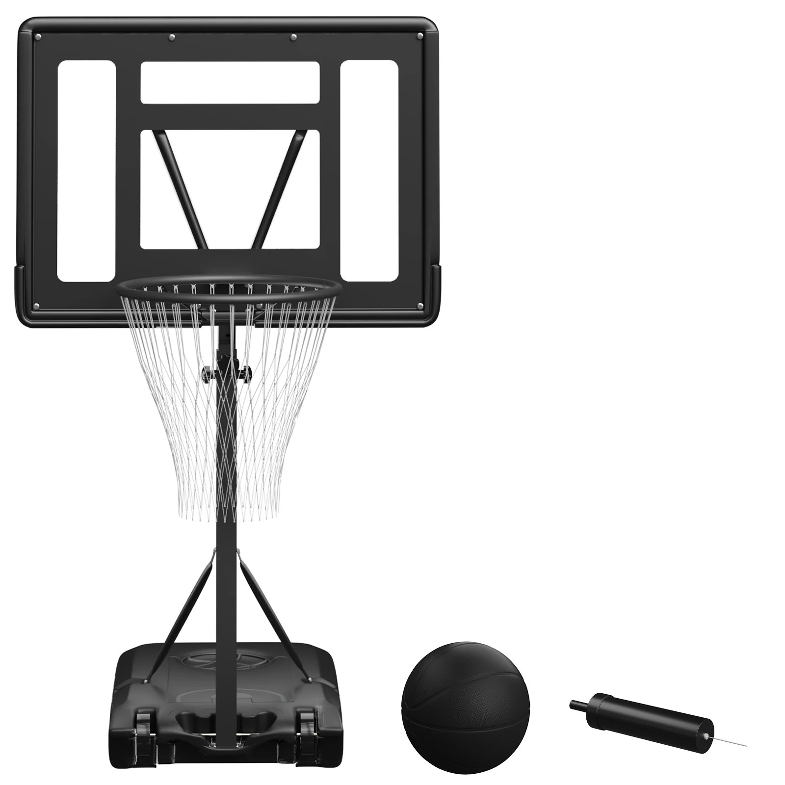 Pool Basketball Hoop Set with Composite Leather Basketball