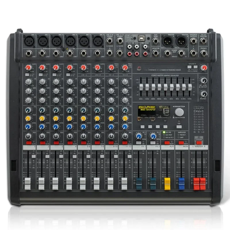 1:1 Powermate PM600-3 Power Audio Mixer Console 2*1000W 4Ω Professionele Powered Mengen 6 + 2 Kanaal Voor dj Professionele Stage - afbeelding 2