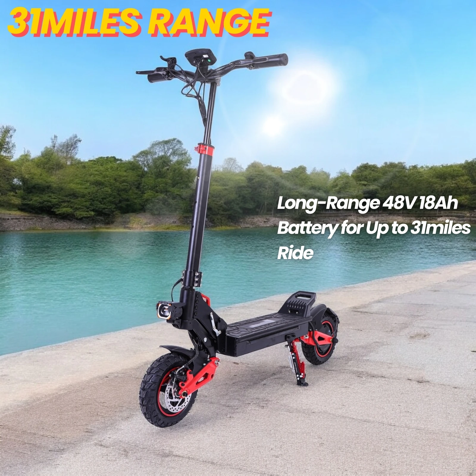

Electric Scooter for Adults 1600W Motor 11-Inch Off-Road Inflatable Tires Suitable for Asphalt and Cement Pavements