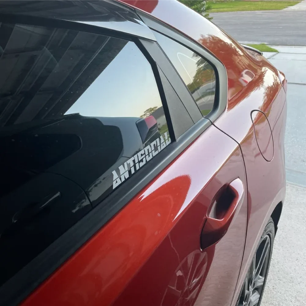 JDM Text Car Decals ANTISOCIAL Vinyl Die Cut Auto Stickers Window Windshield Waterproof Decor Accessories