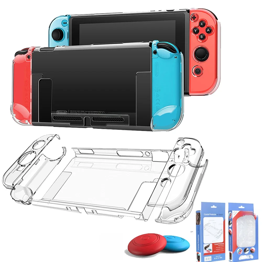 Dockable claro caso duro para nintendo switch 3in1 capa protetora para nintendo switch & joycon