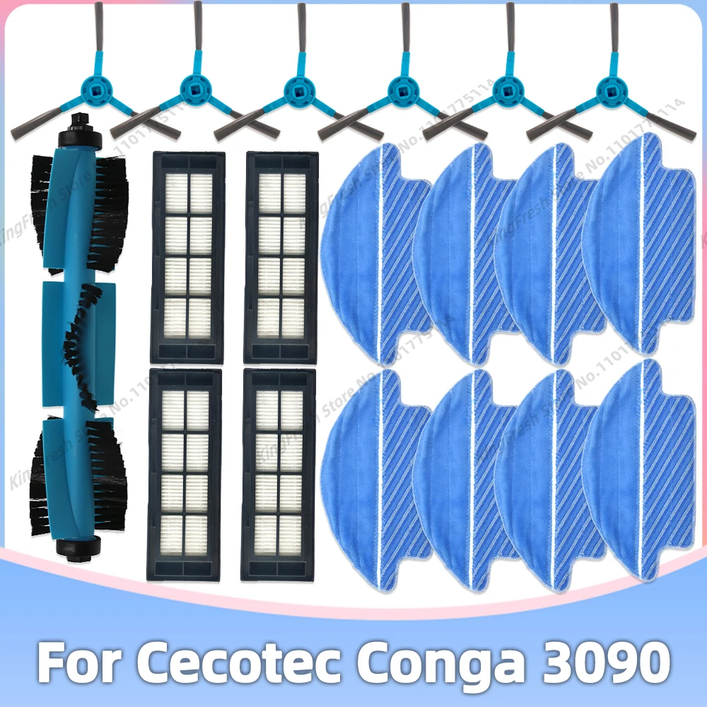 Fit For Cecotec Conga 3090 recambios, 에브리봇 EVERYBOT 3i POP Replacement Parts Roller Side Brush Hepa Filter Mop Cloth Wheel