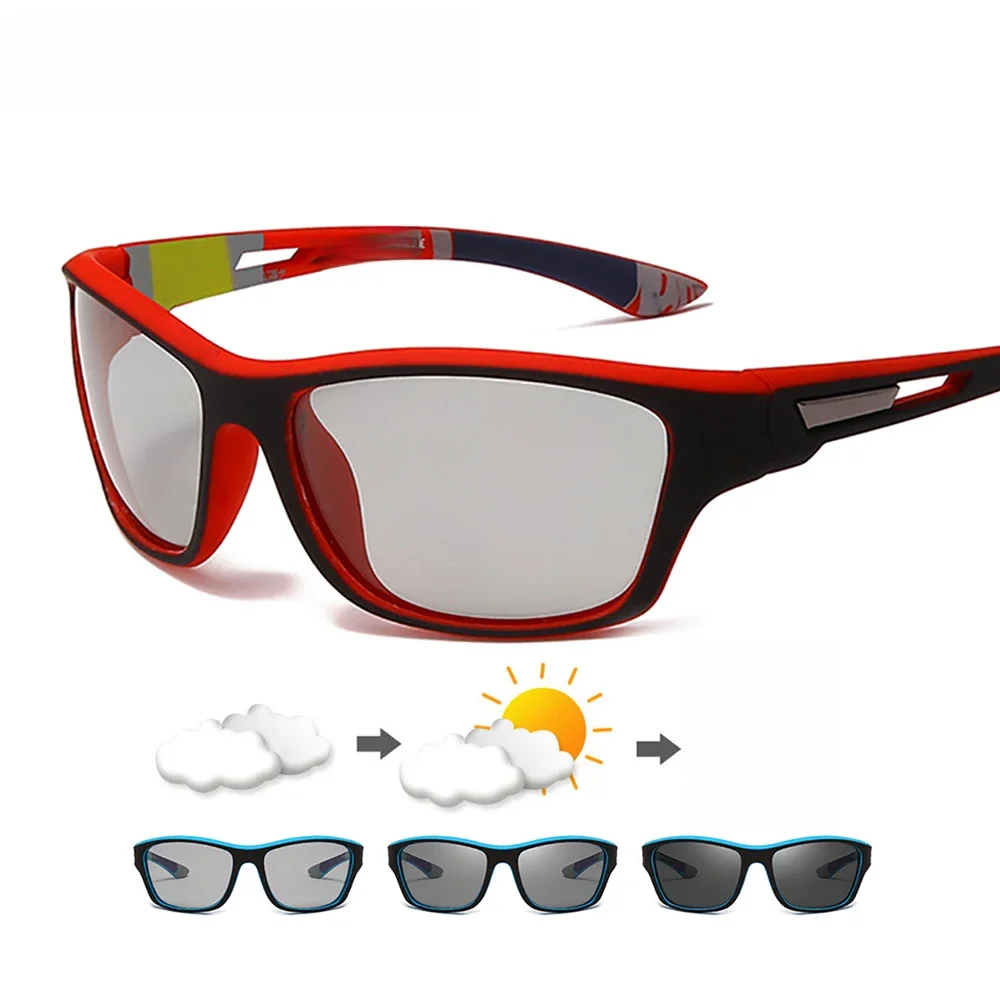 AliExpress Cycling Photochromic Sunglasses Sports Men 2024 Polarized Red Frame Women Color Changing Goggles