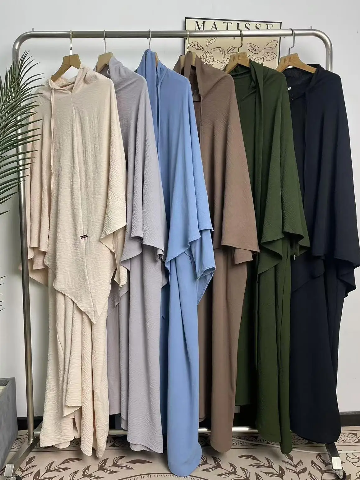 

Crepe Set 2 Piece Abaya Hijab Muslim Dress Hijab Set for Everyday Wear and Special Occasions