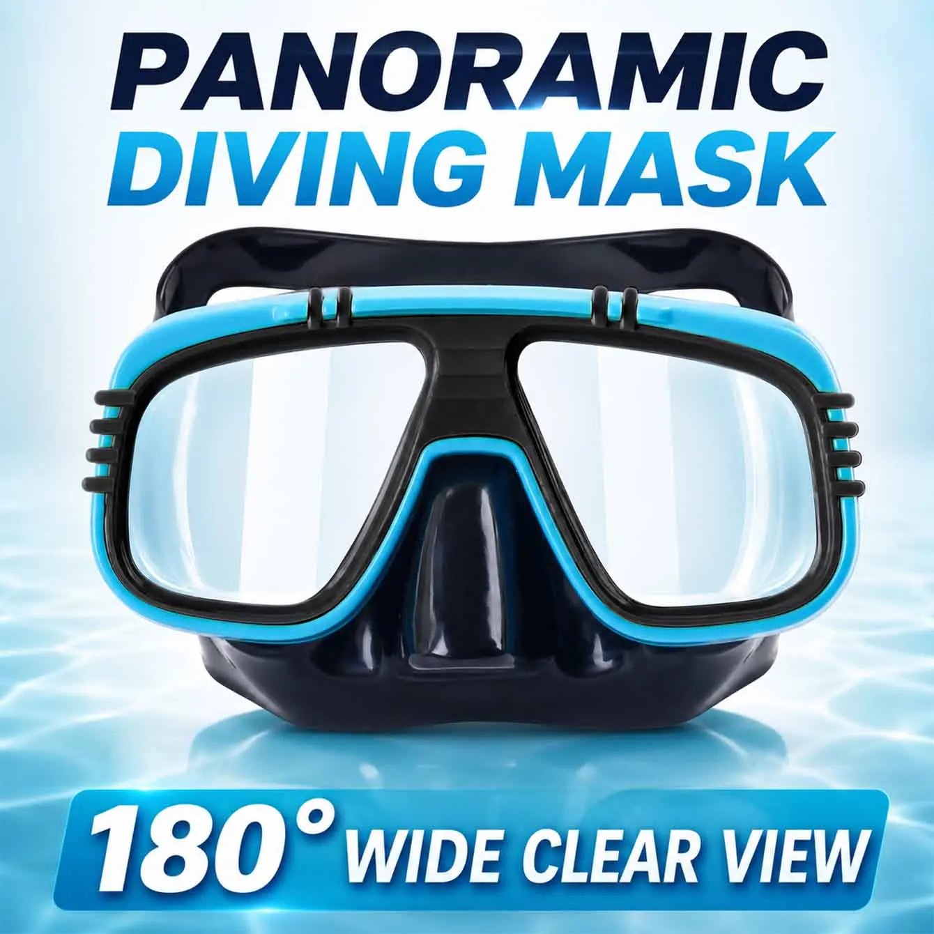 1PC Full Face Diving Mask Anti Fog Swim Snorkel Mask 180° Wide Clear View Tempered Glass Scuba Mask Adjustable Silicone Strap