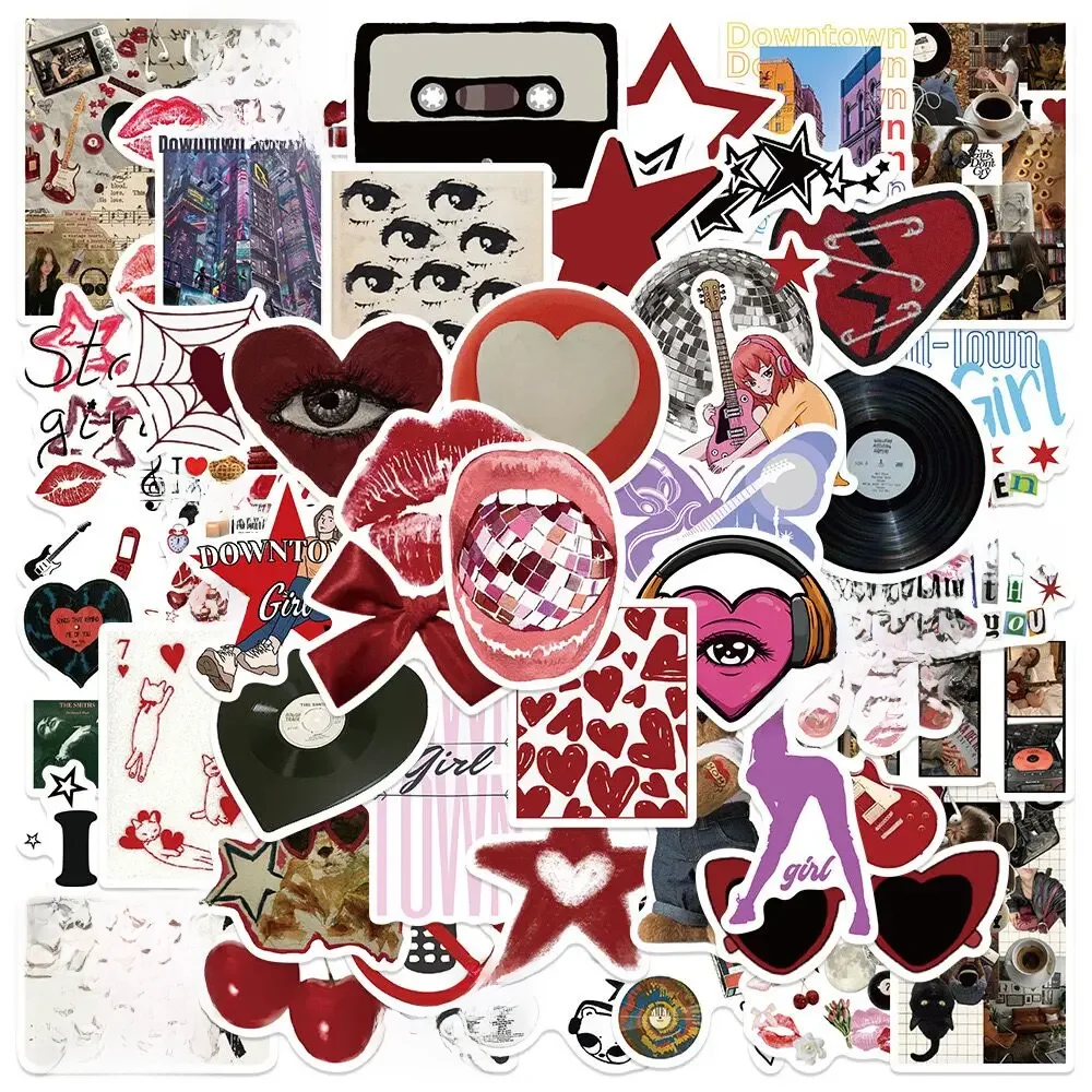 10/50 pièces Cool centre-ville Y2K filles autocollants tendance esthétique décalcomanies décoration bricolage bagages ordinateur portable réfrigérateur téléphone voiture Graffiti autocollant