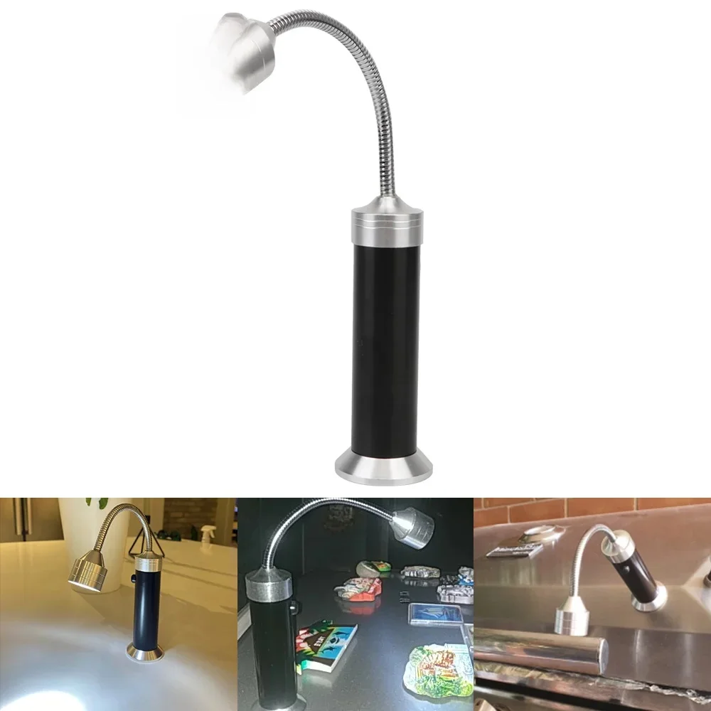 Lampe de poche à base magnétique pour gril de barbecue, lampe d'éclairage à tube souple, réglable à 360 °, super lumineuse, 9 LED, éclairage extérieur, 1 PC