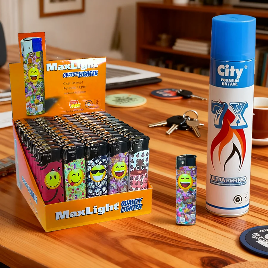 50-Piece Creative Print Lighters with 1PC Butane Refill - Sturdy Material, Diverse Fun Creative Patterns