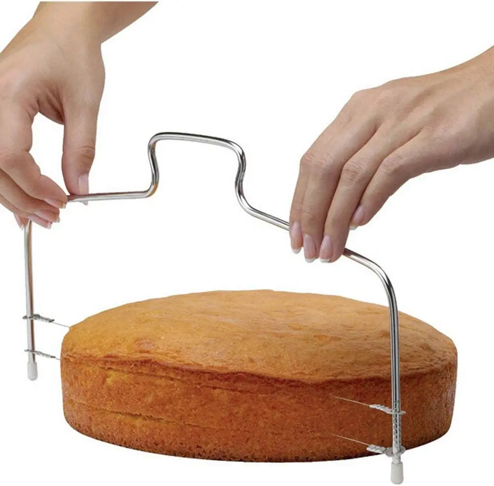 Professional Stainless Steel Cake Cutter, Adjustable, Double Cutting Wire Leveller