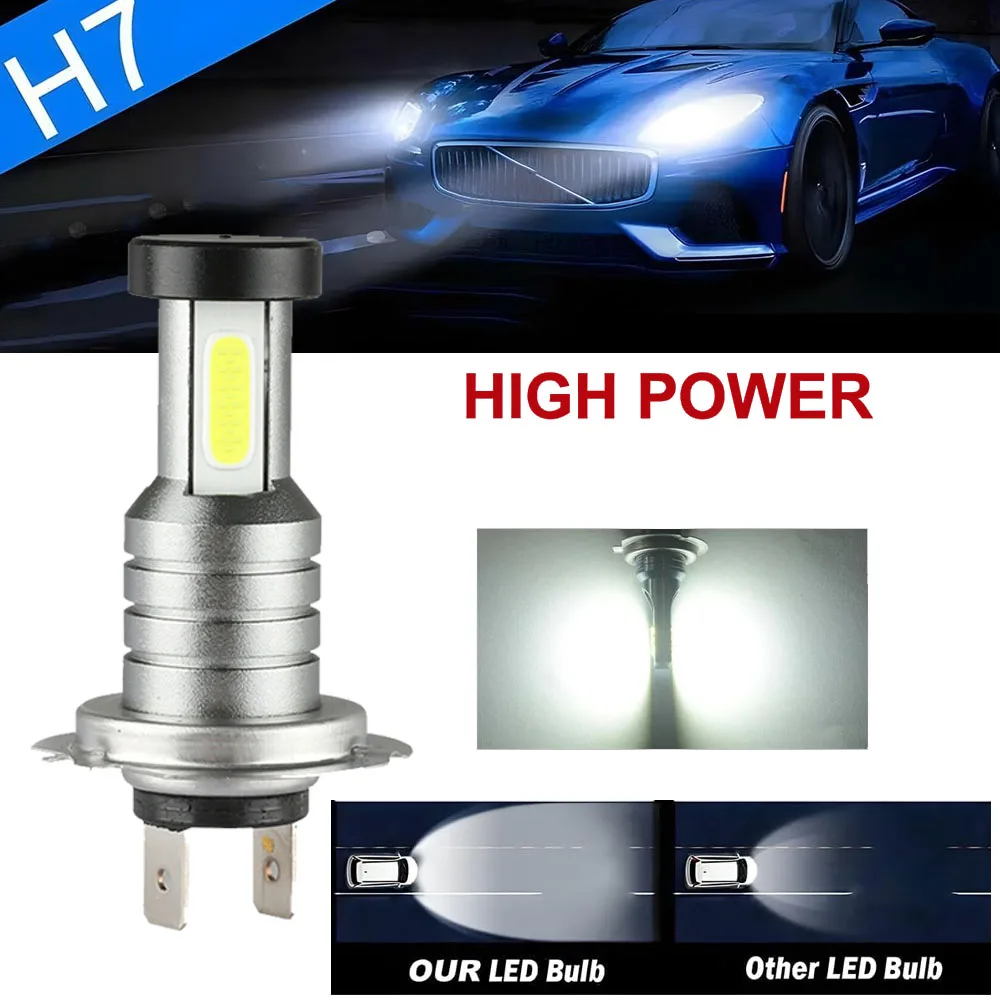 6000K White H7 LED Headlight Bulb High/Low Beam 55W H7 Car Automobile Led Bulbs For BMW E46 E90 F10 E87 E60 E61 F11 F31