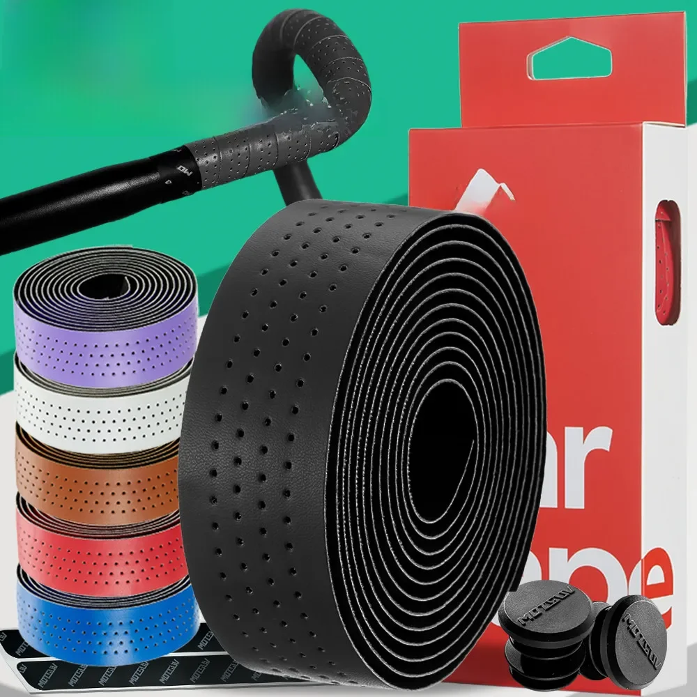 AliExpress MOTSUV Road Bike Handlebar Tape PU EVA High Elasticity Speed Grip Strap Cycling Anti-slip With Handle Plug Bicycle Accessories