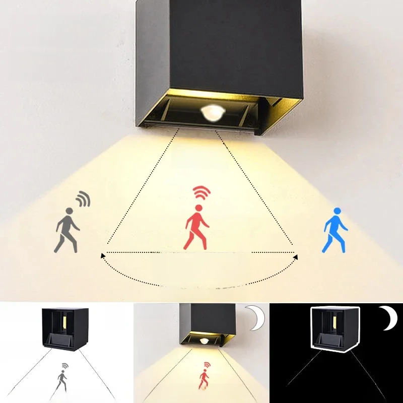 Motion sensor wall lamp Drawing Aluminum Acrylic decoration illumination sconce light indoor home kitchen bedroom corridor aisle