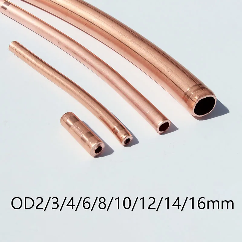 1M/2M/5M/10M Copper Tube 99.9% T2 Copper Conditioning Pipe OD2/3/4/6/8/10/12/14/16mm