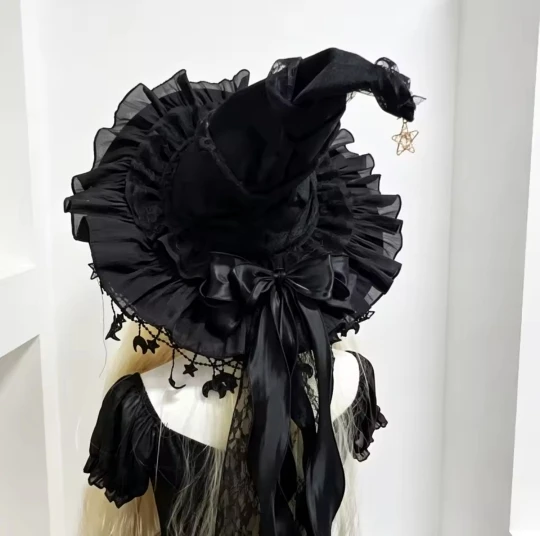 Lace Velvet Witch Hat