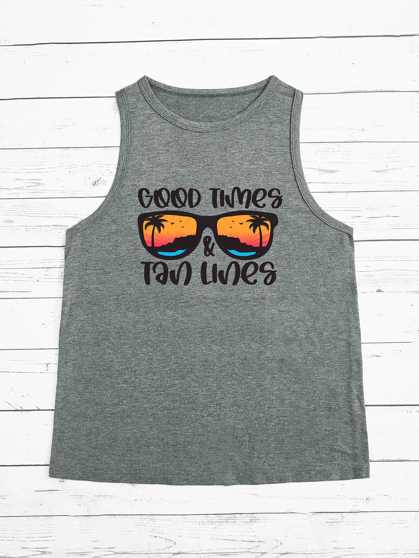 Good Times Tan Lines sunglasses Fashion Funny Sports Women's Tank Top Loose O Neck Sleeveless Casual Tank Top