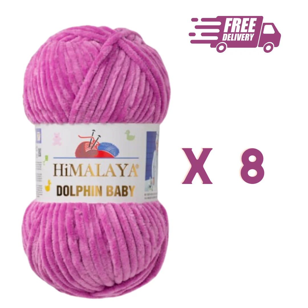 Himalaya Dolphin Baby, 1Pack 8 Balls, Velvet yarm Baby Craft Alize Handcrafted Soft Bulky Dolce Velluto