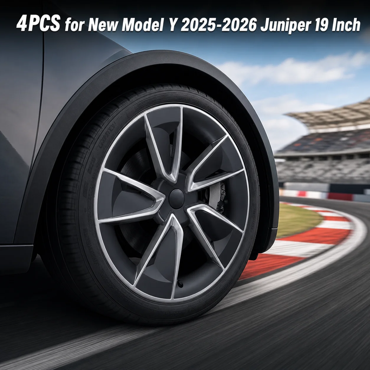 4 pièces pour le nouveau modèle Y 2025-2026 Juniper, enjoliveurs de roue de 19 pouces, couvre-roues complets, accessoires de remplacement pour Tesla
