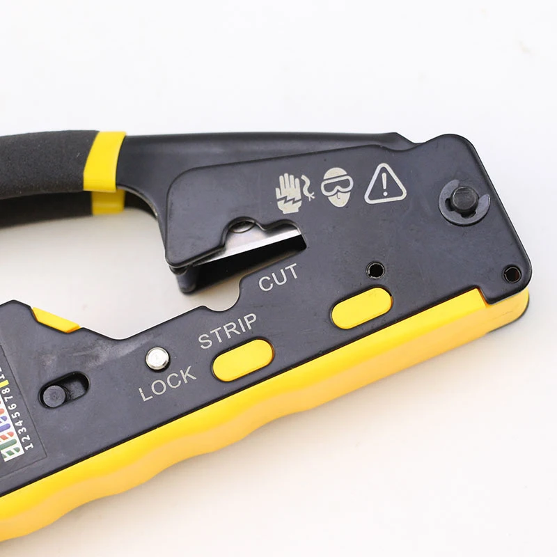 Alat Crimp RJ45 Melewati Pemotong Crimper 3-In-1 Lan untuk Cat6 Cat5 Cat5e 8P8C Konektor Modular Ethernet Alat Kawat All-In-One