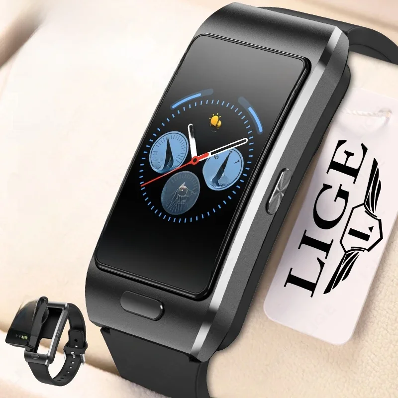 Montre connectée LIGE TWS 2 en 1 pour homme et femme, ECG, GPS, étanche, fréquence cardiaque, oxygène sanguin, écouteurs Bluetooth, appels téléphoniques, nouveauté 2026