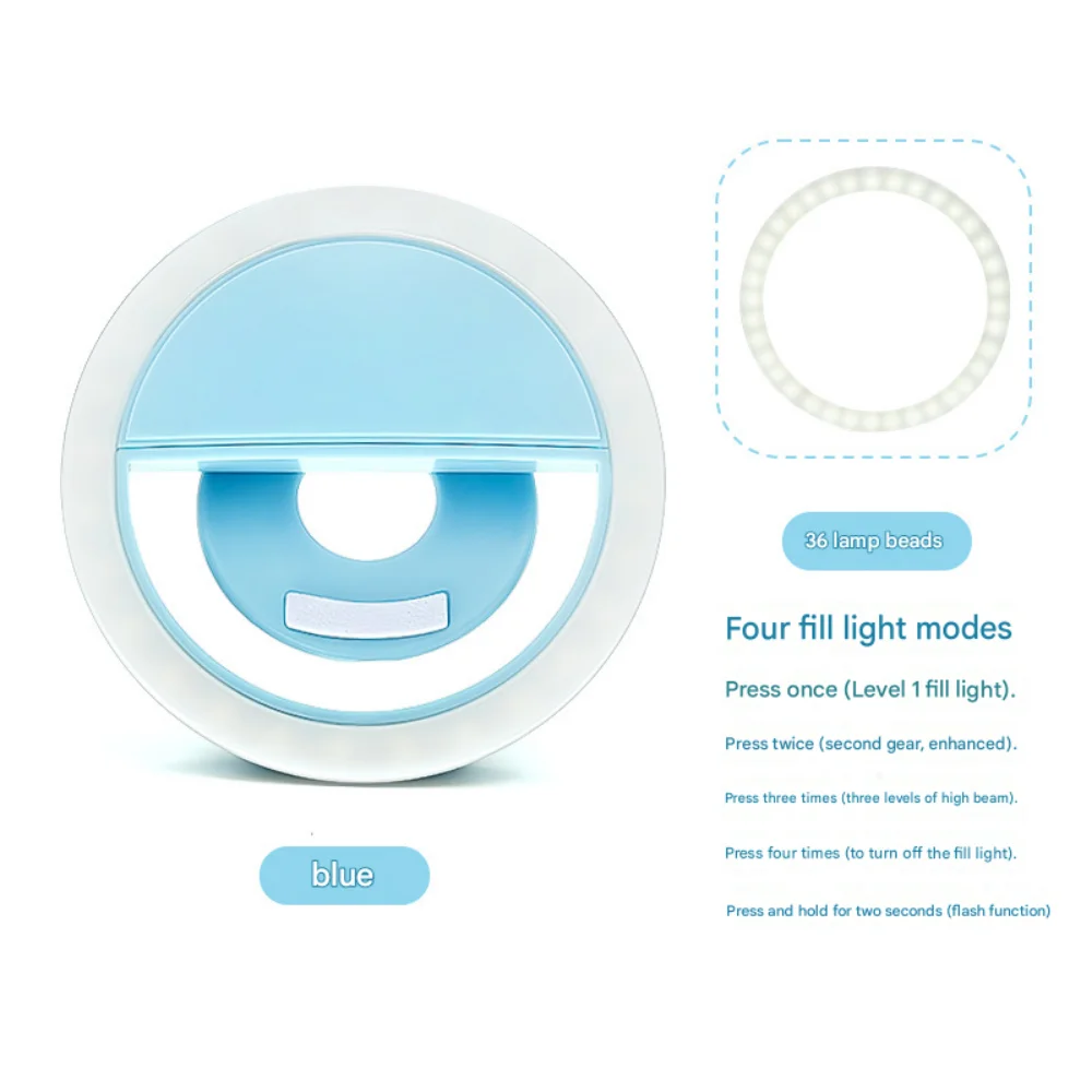 

5Pcs/RK-12 mobile fill light live streaming beauty selfie lighting circular flash charging LED fill light