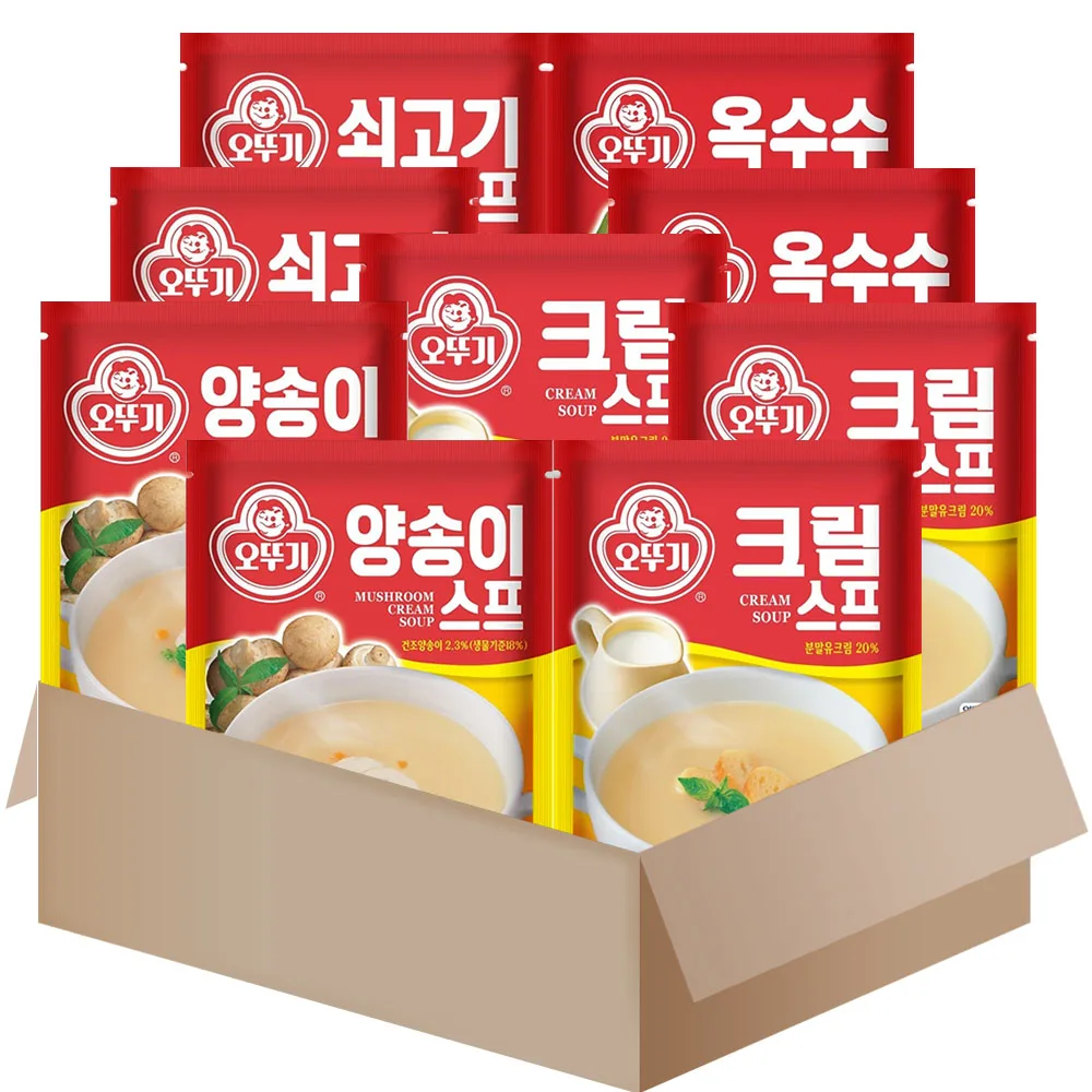 [ME013 +]Ottogi instant soup 9 DE 4 tipos (crema x3 + crema de ternera x2 + crema de maíz x2 + crema de setas x2)