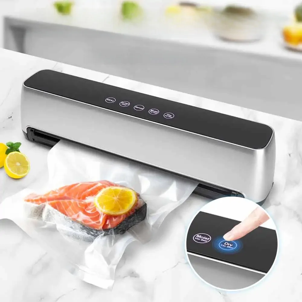 Automatic Vacuum packaging Machine LED Touch Panel 125W Hands Free Pressing Household Vacuum Food Sealing Vacuum Sealer Machine