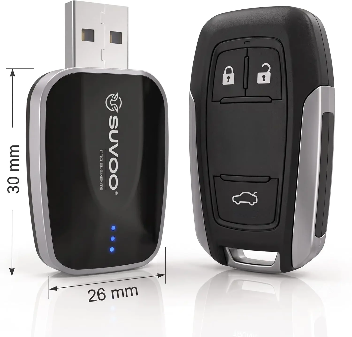 SUVOO CP539 Adattatore Wireless CarPlay e Android Auto, Convertitore da Cablato a Wireless, Plug & Play USB-A USB-C, Connessione Bluetooth WiFi, Compatibile con iPhone e Android, Auto Connect