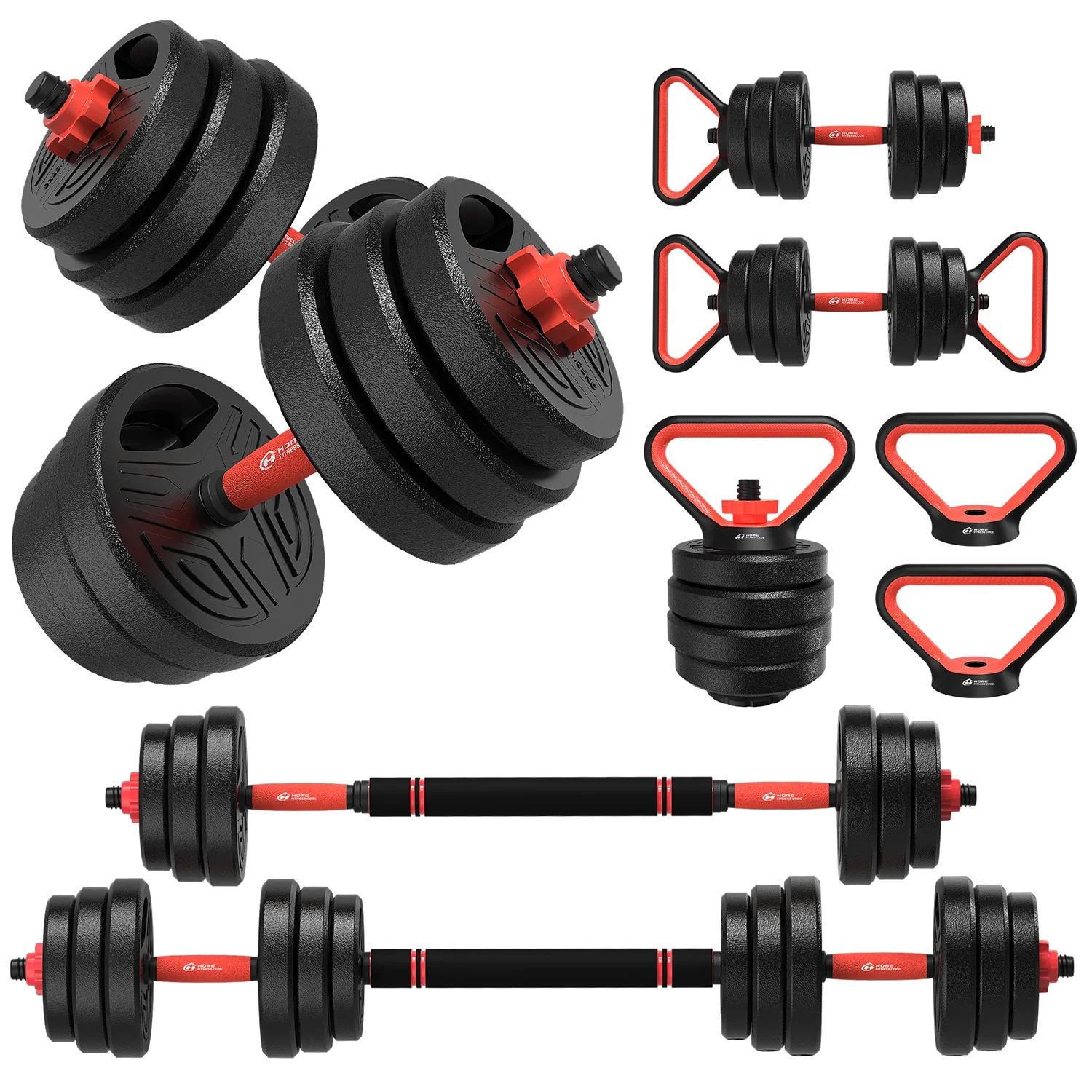 Ensemble d'haltères et de barres GartistGO 3-en-1, poids de 20 kg, barres d'haltères réglables, ensemble d'haltères pour l'entraînement de force, la remise en forme, la salle de sport à domicile