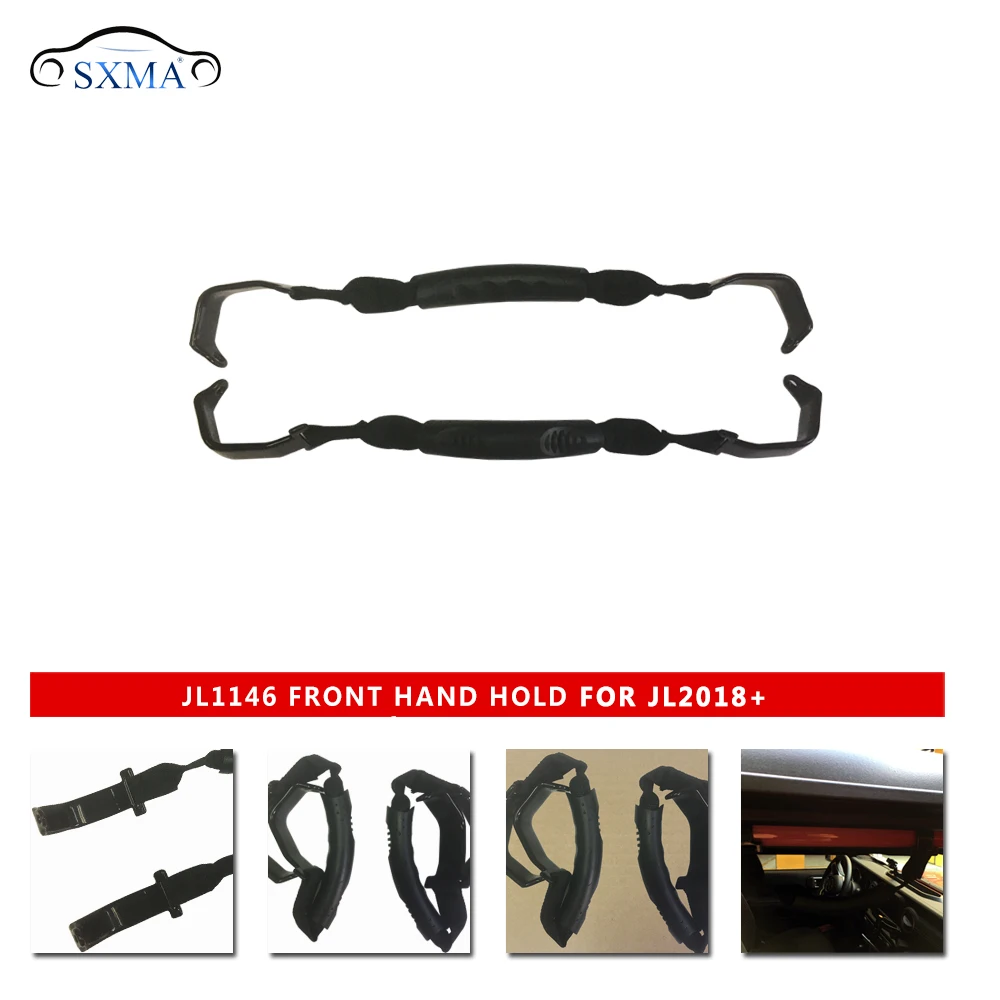 SXMA Front Handle Roll Bar Grab Grip Handles Interior Accessories Iron Hook Plastic Cement Material for Jeep JL WRangler 2018+++