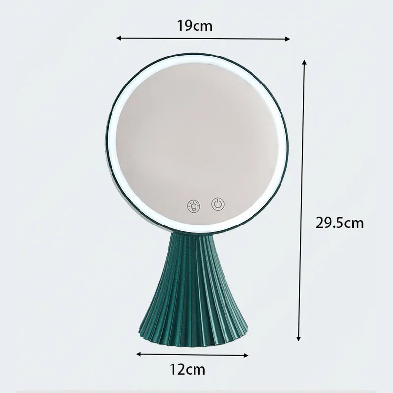 LED-Make-up-Spiegel, intelligent, verstellbar, dreifarbiges Licht, Schminkspiegel, Desktop, runder Desktop-Fülllichtspiegel, USB-Aufladung