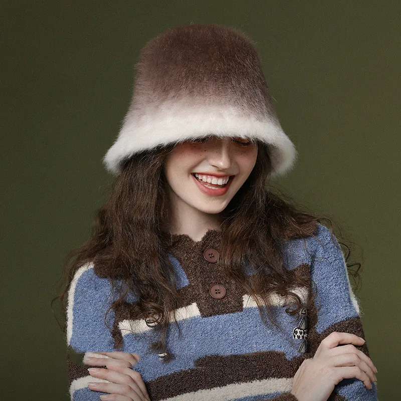 Winter Warm warm women's fur hat bucket hat