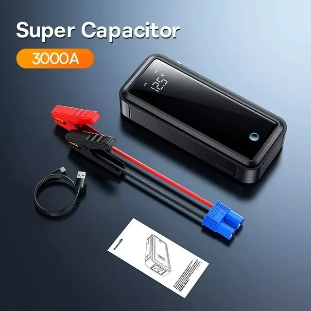 Baseus Jump Starter With Super Energy Mega Series Supercapacitor BS-CH007 3000A 12V USB-C / EC8 / DC