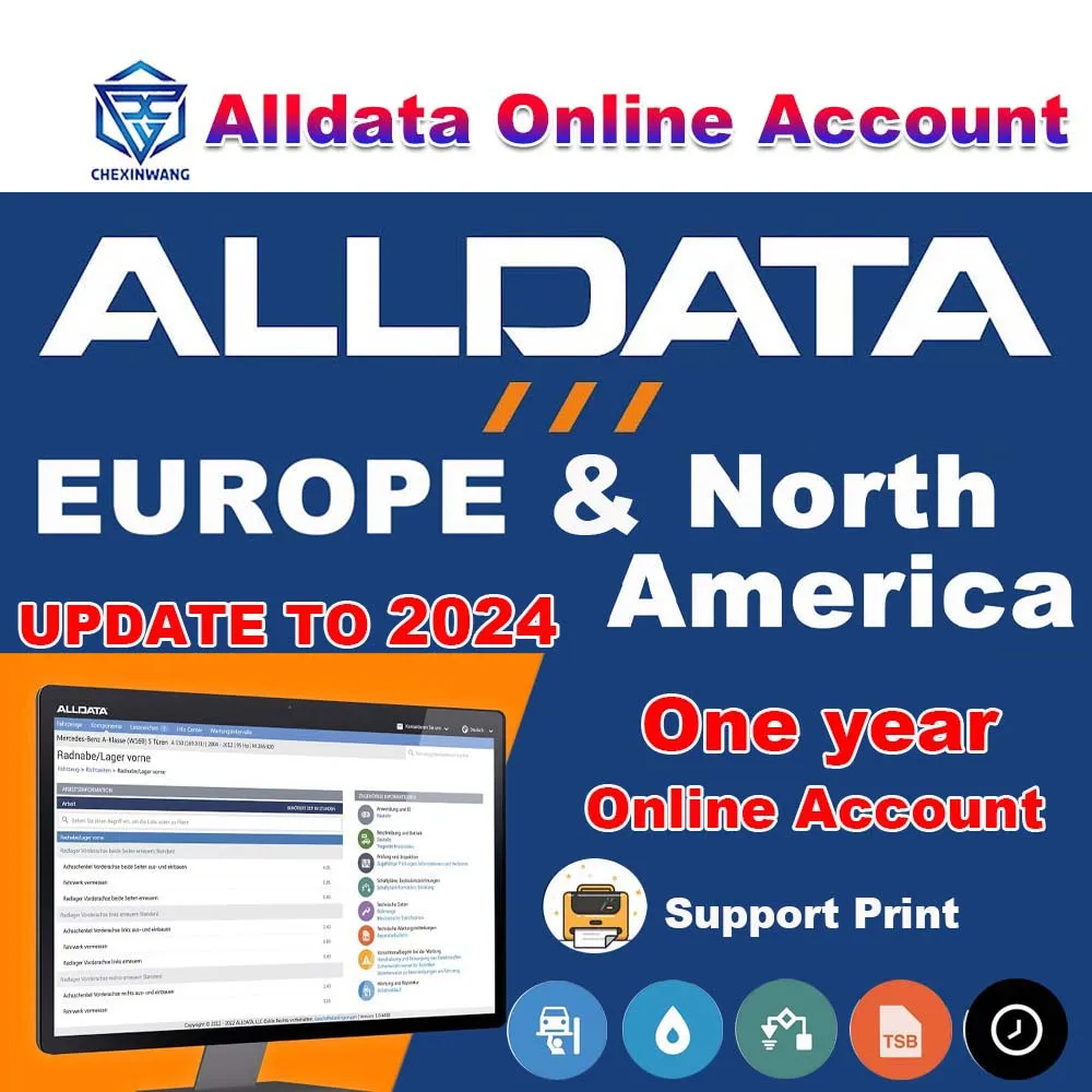 2024 Alldata Online Account One Year Auto Repair Software Alldata Europe North America for Car Truck Data Repair Diagram Online