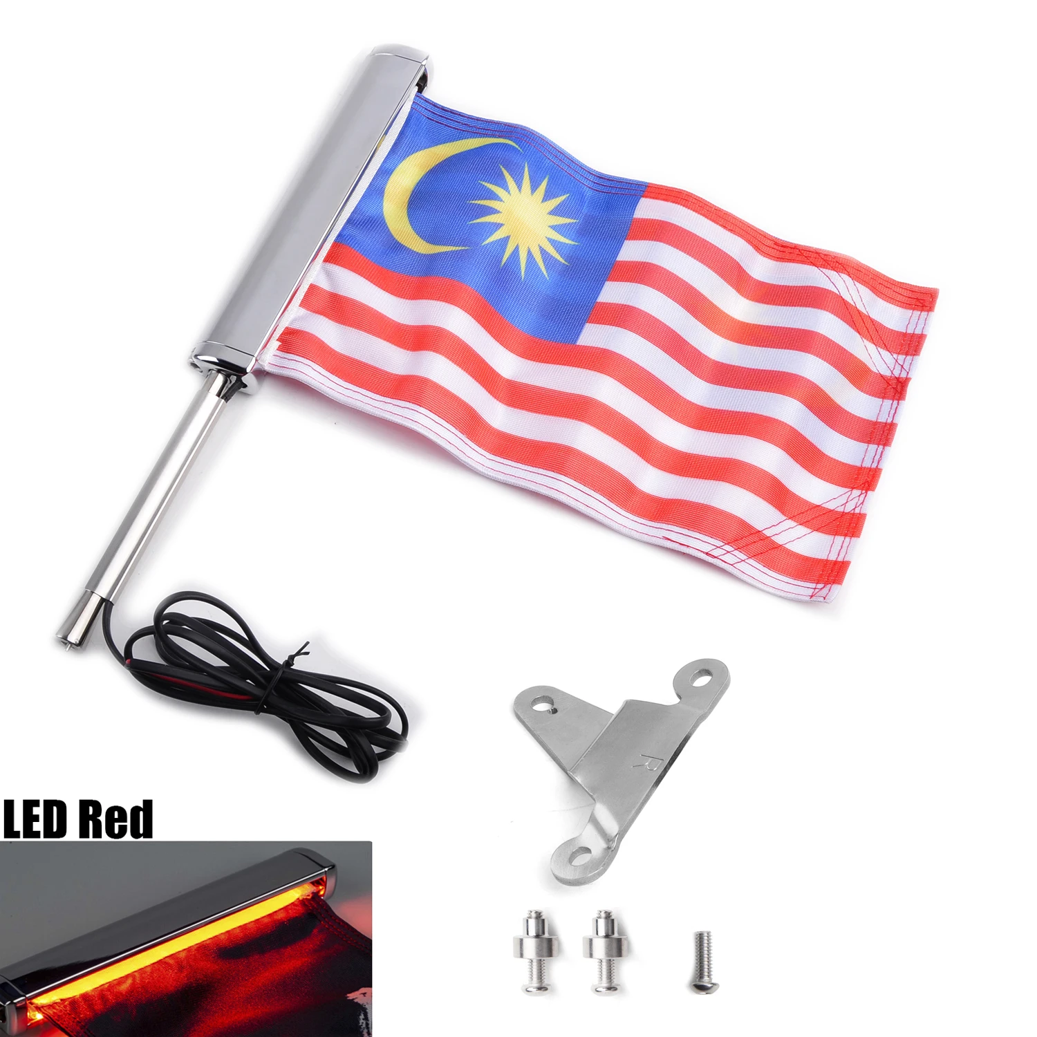 Accessori moto LED flagpole Gold wing GL1800 per honda Popular Malaysia Passenger tour Flag Group pennone Group-PANICAL