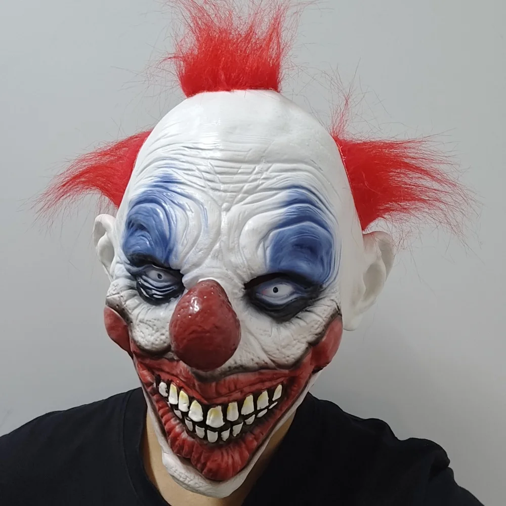 

Grinning Clown Mask Halloween Cosplay Party Horror Clown Costume Props Funny Clown Carnival Head Cover For Photo Photography