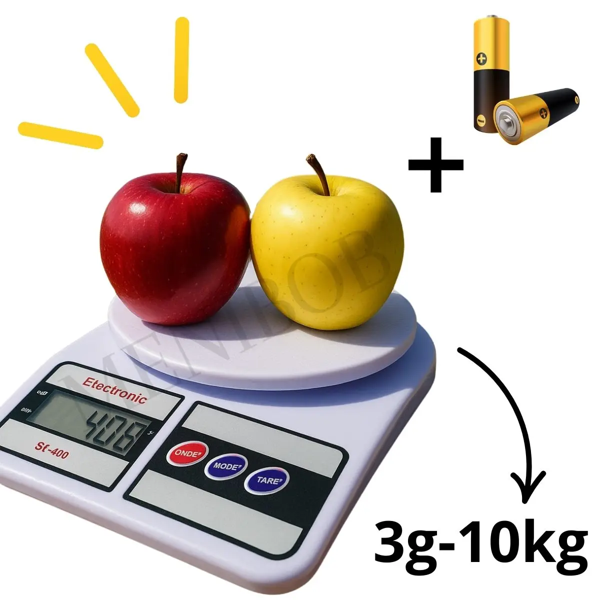ميزان المطبخ الرقمي جراميرا يزن من 1 جرام إلى 10 كيلو