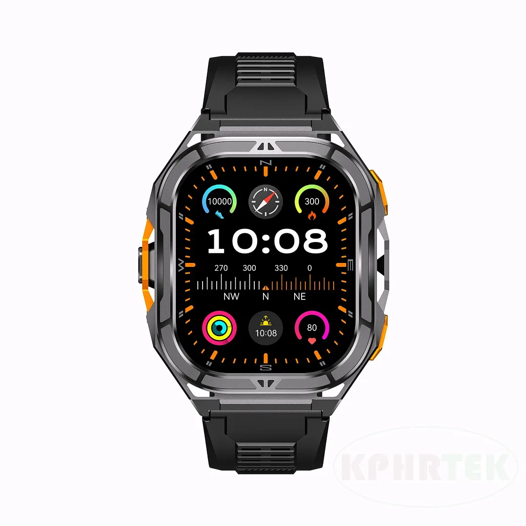 X5 Rugged Outdoor Smartwatch Featuring a 1.96-Inch AMOLED Display, Bluetooth 5.3 Calling, and 100+ Sports Modes.