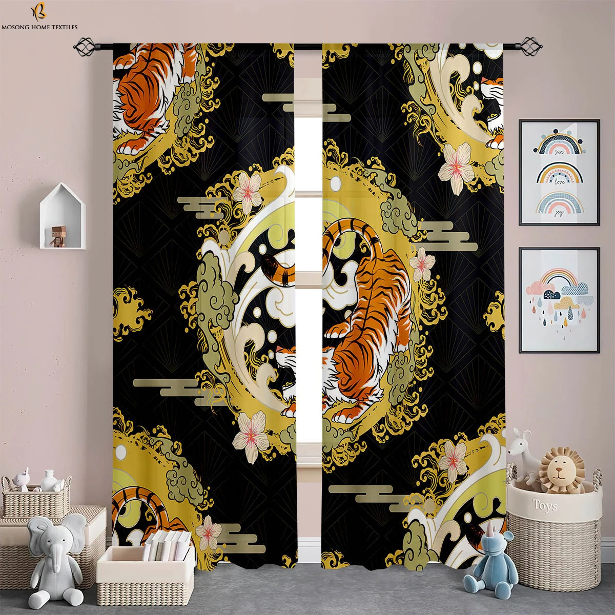 

Tiger Lion Animal 3d Printing Curtains 100% Polyester Rod Pocket Curtains Living Room Study Kitchen Bedroom Decorative Curtains