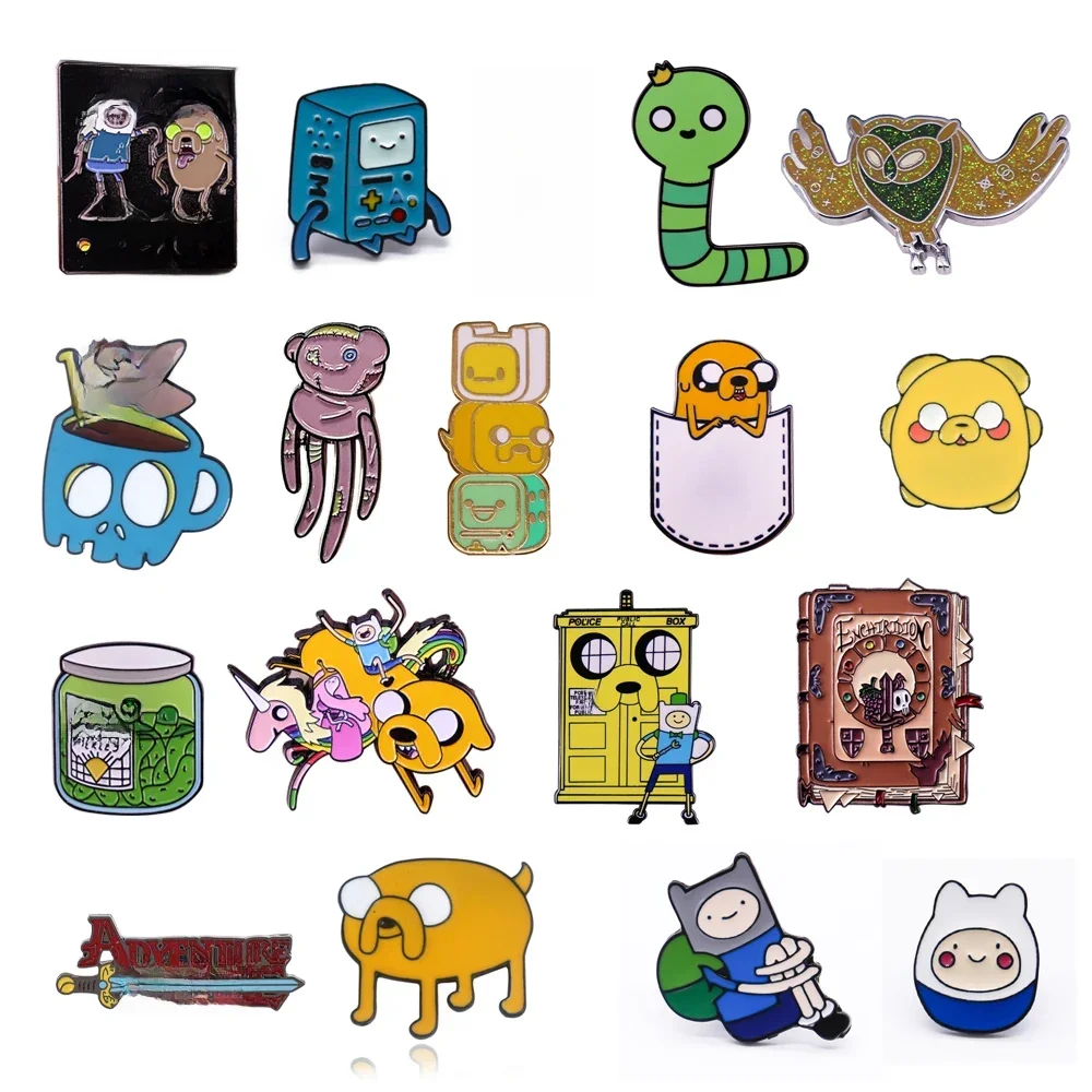 Abenteuer Zeit Cartoon Emaille Brosche Set Mode niedlichen Gold Anstecknadel Abzeichen Sammlung