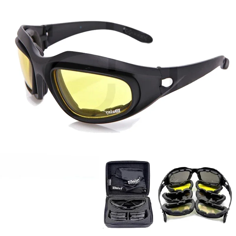 AliExpress demeysis C6 Outdoor Tactical Glasses Bicycle Sports Sunglasses Airgun Tactical Shooting Glasses Windproof and Dustproof Polarized Glasses
