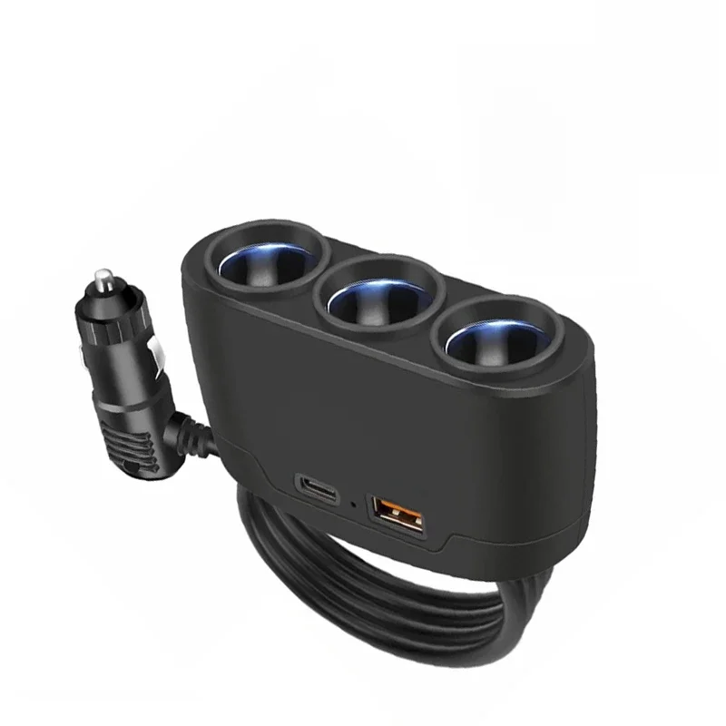 120W PD + QC3.0 double prise USB séparateur allume-cigare de voiture 12V 24V prise de chargeur rapide adaptateur d'alimentation de téléphone pour voiture DVR Dashcam