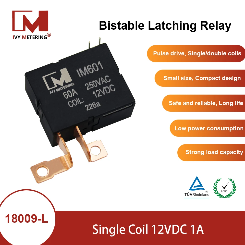 TUV IEC62055-31 Certified Smart Meter Bistable Power Relais 60A 12V Control SPST NO Latching Relay