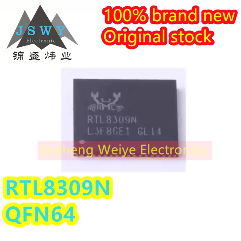 

(5/10pieces) RTL8309N-VB-CG RTL8309N-CG RTL8309N QFN64 100M Ethernet network switching chip New original Electronics